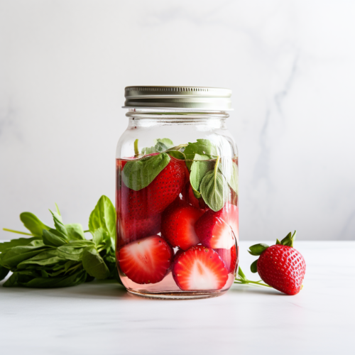 infused vodka with strawberries and fresh basil