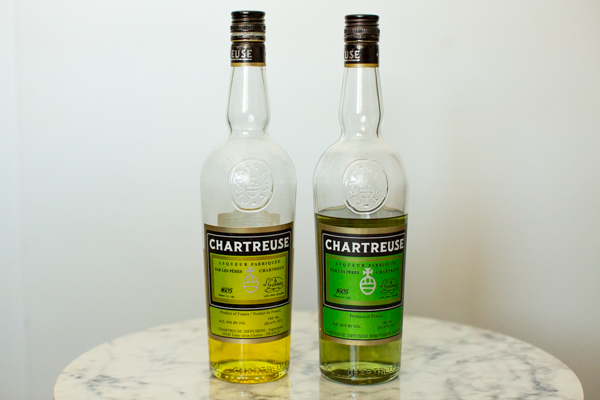 Green and yellow chartreuse bottles