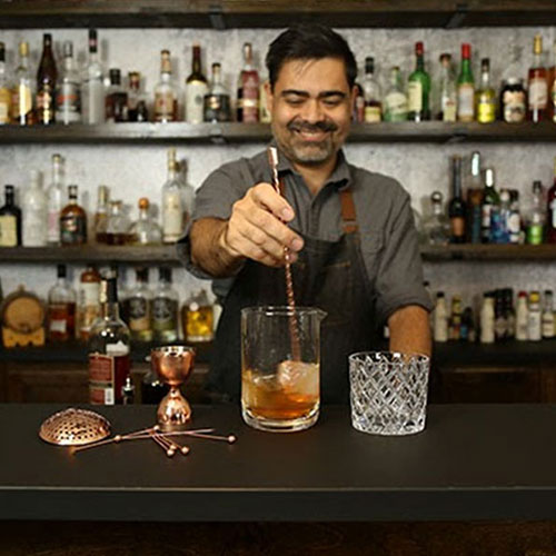 stirring a cocktail