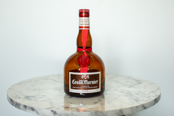 bottle of Grand Marnier on a table