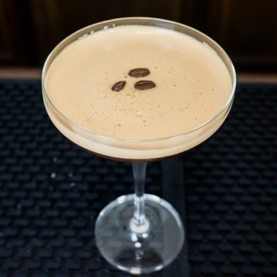 A post - dinner espresso martini with big coffee flavours in a chilled glass
