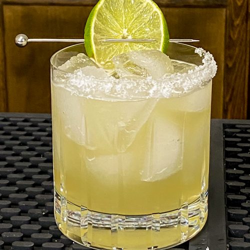 Virgin drink margarita With a wedge of lime and classic salt rim