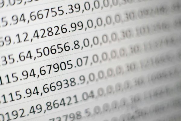 a close-up of a spreadsheet, which is a method of inventory tracking and for managing the average frequency of the inventory turnover rate