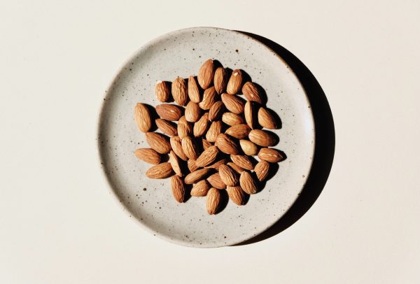Plate of almonds by Jocelyn Morales via unsplash