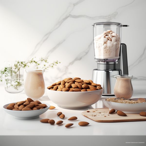 making orgeat italian almond syrup with a food processor