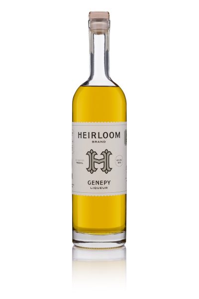 bottle of heirloom brand genepy